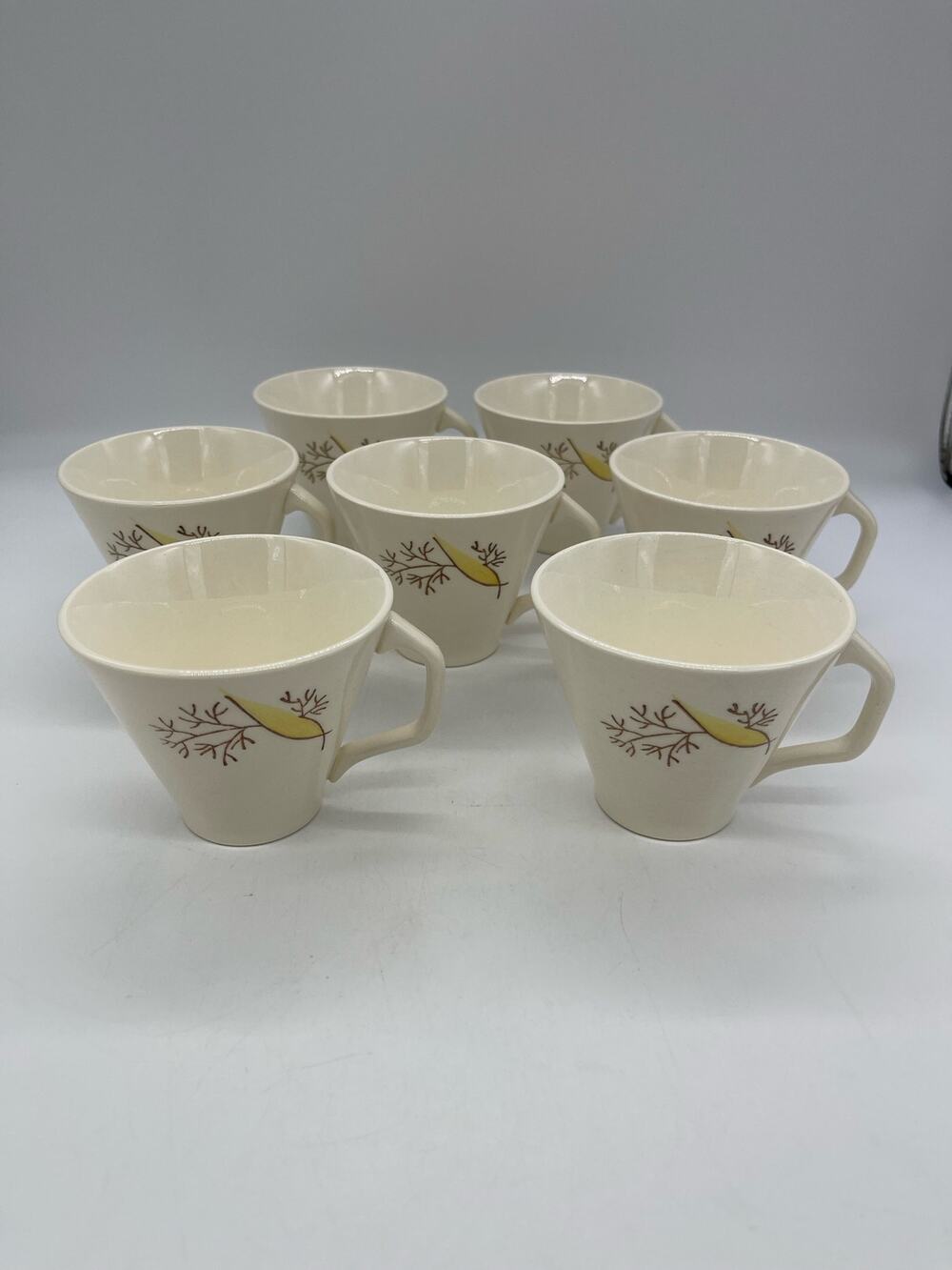 Vintage 1950's Duncan Hines Stetson Wheat Pattern Set of 7 Coffee Cups Mugs 7